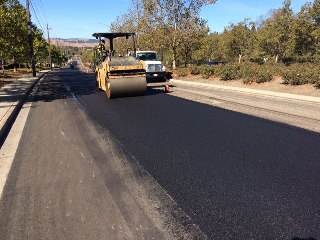 City Equipment Doing a Pavement Overlay