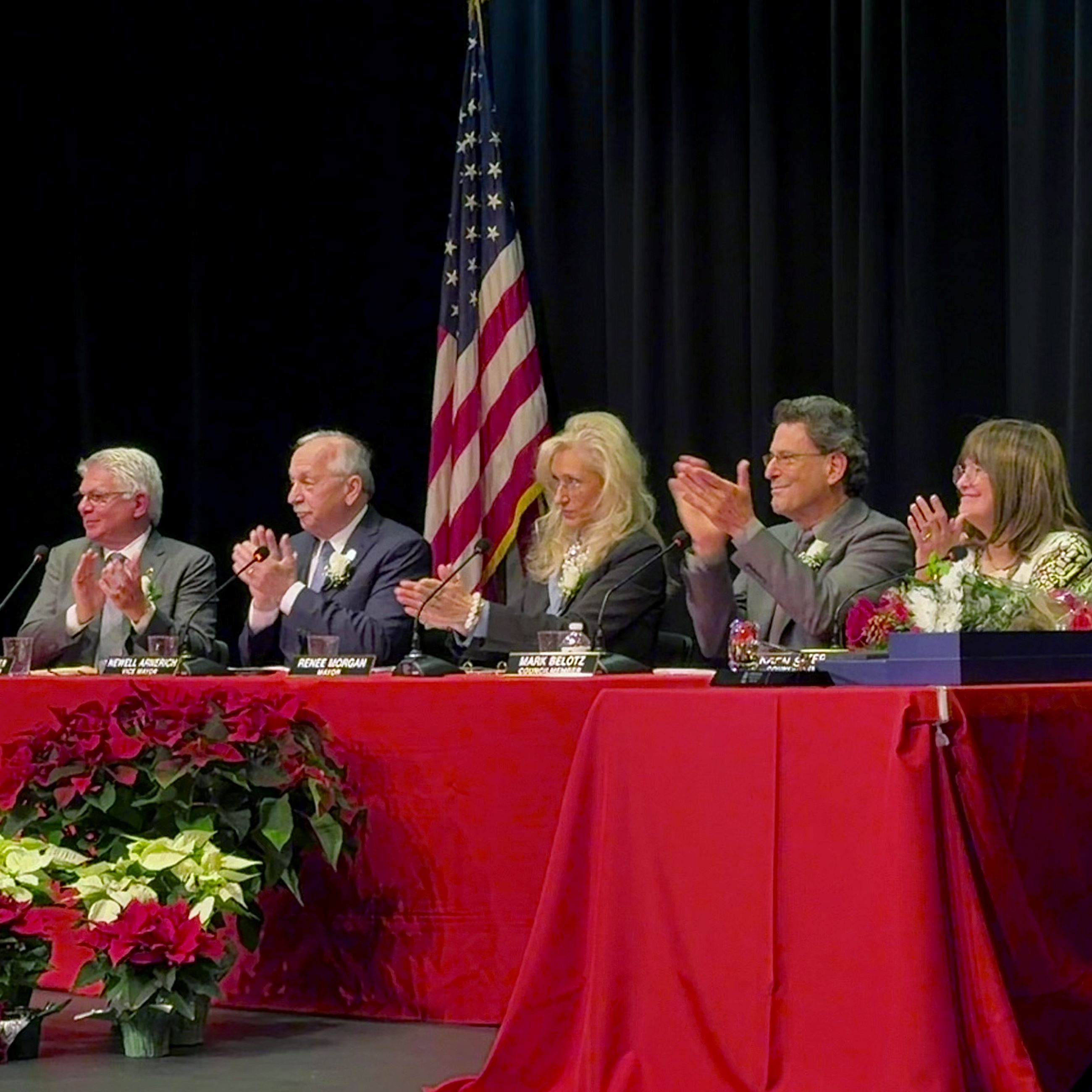 Mayors Installation. Town Council Members on stage.