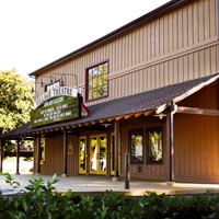 A building with a theatre sign on the front
