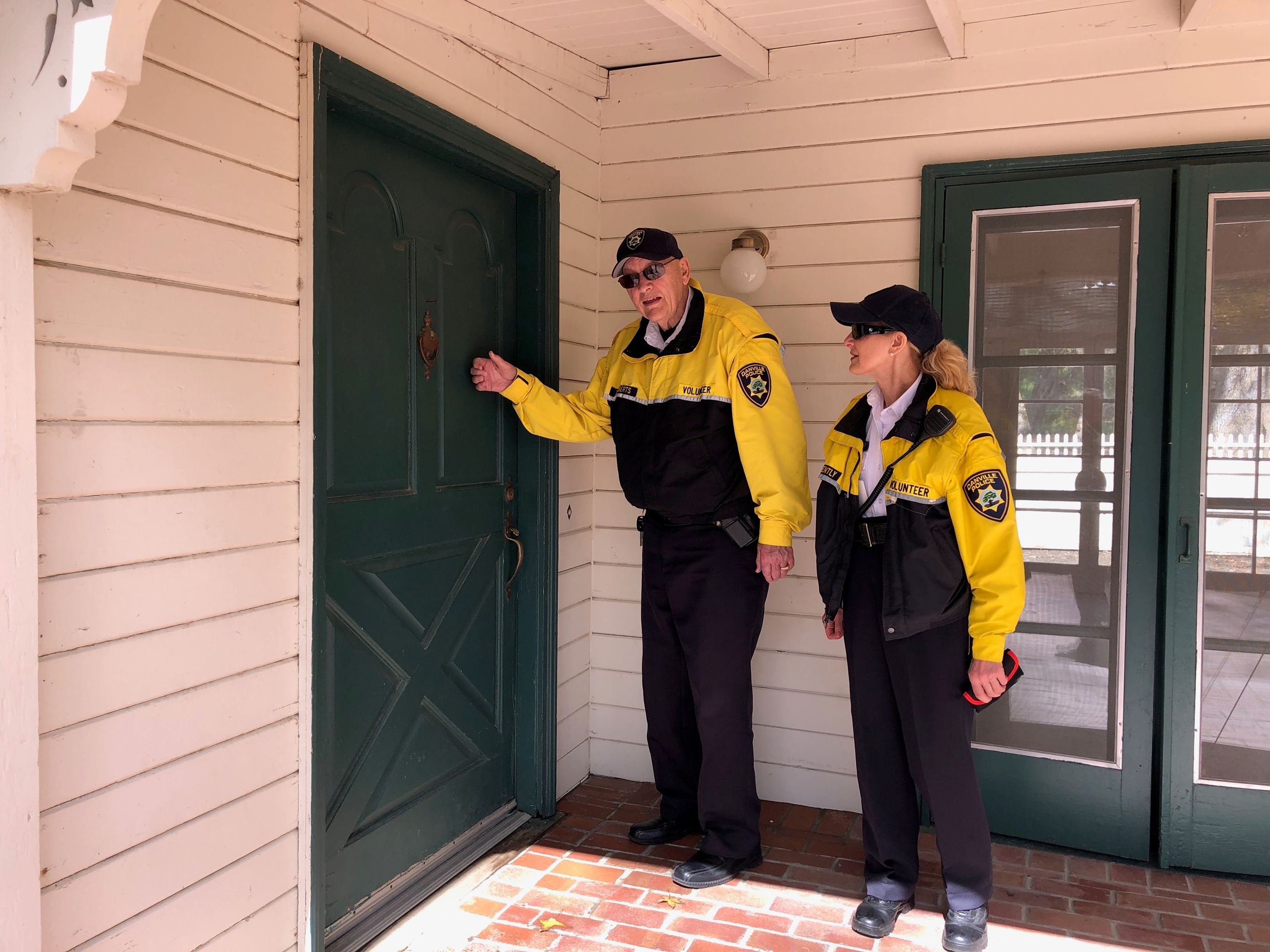 Volunteers in Policing conducing You Are Not Alone Checks